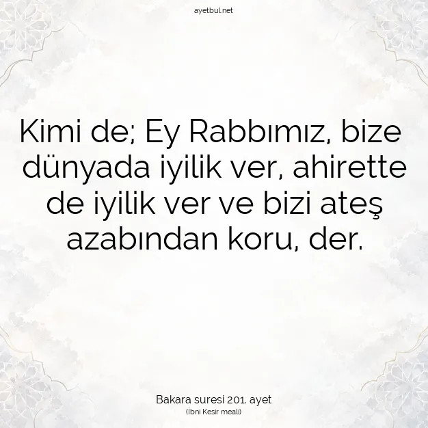 Ayetbul | Kuran Mealleri | Quran | Bakara suresi 201. ayet