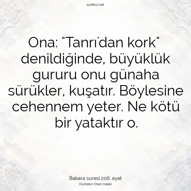 Ayetbul | Kuran Mealleri | Quran | Bakara suresi 206. ayet