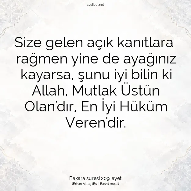 Ayetbul | Kuran Mealleri | Quran | Bakara suresi 209. ayet