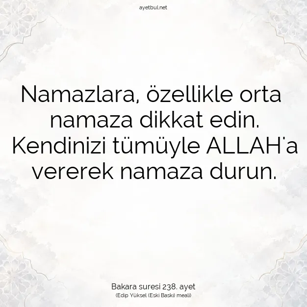 Ayetbul | Kuran Mealleri | Quran | Bakara suresi 238. ayet