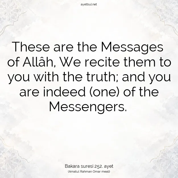Ayetbul | Kuran Mealleri | Quran | Bakara suresi 252. ayet