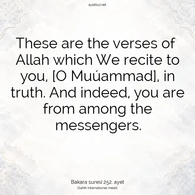 Ayetbul | Kuran Mealleri | Quran | Bakara suresi 252. ayet