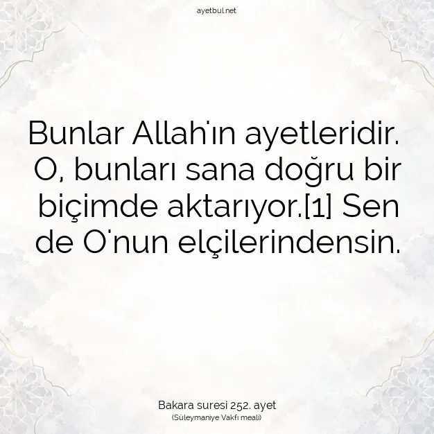 Ayetbul | Kuran Mealleri | Quran | Bakara suresi 252. ayet