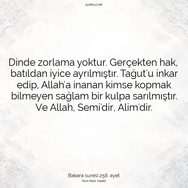 Ayetbul | Kuran Mealleri | Quran | Bakara suresi 256. ayet