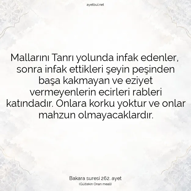 Ayetbul | Kuran Mealleri | Quran | Bakara suresi 262. ayet