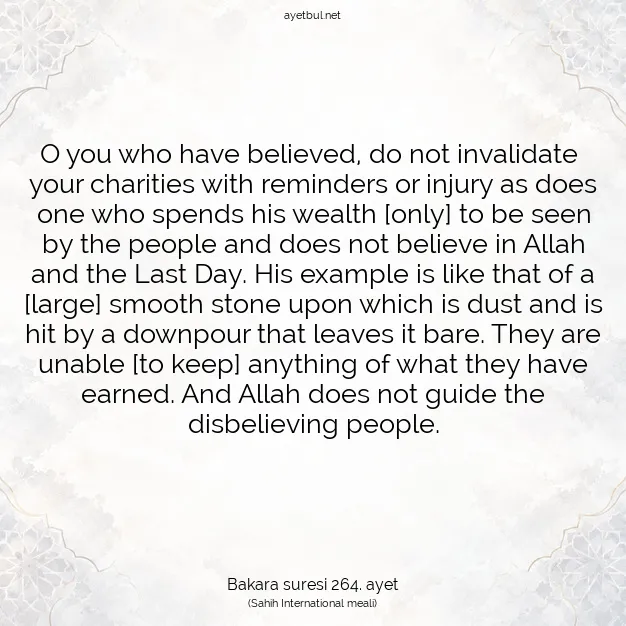 Ayetbul | Kuran Mealleri | Quran | Bakara suresi 264. ayet