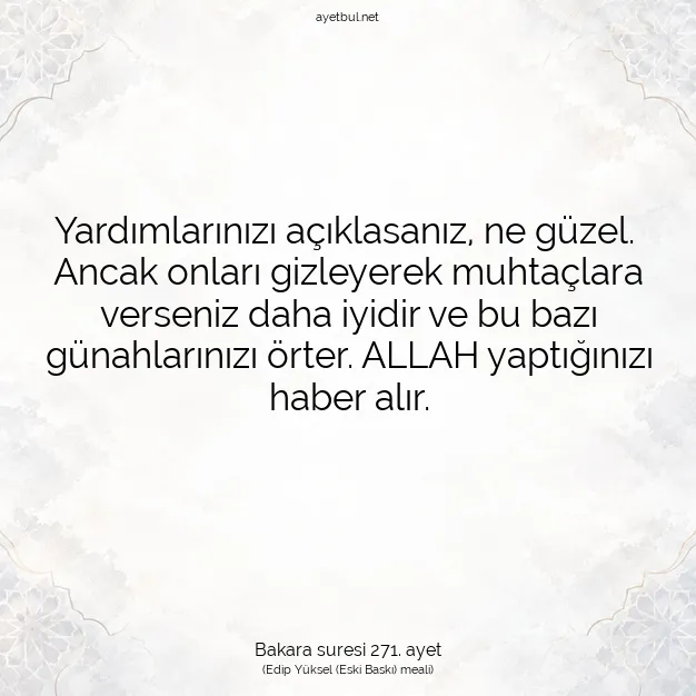 Ayetbul | Kuran Mealleri | Quran | Bakara suresi 271. ayet