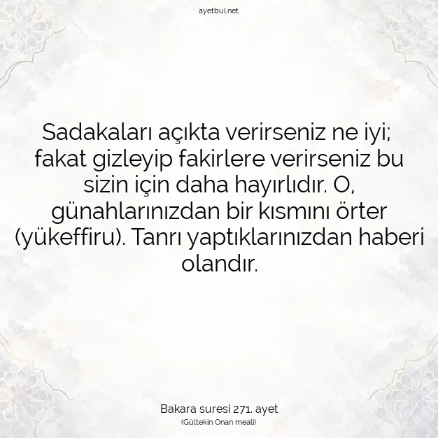 Ayetbul | Kuran Mealleri | Quran | Bakara suresi 271. ayet