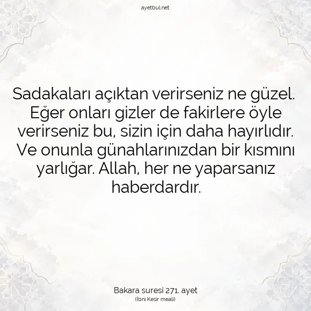 Ayetbul | Kuran Mealleri | Quran | Bakara suresi 271. ayet