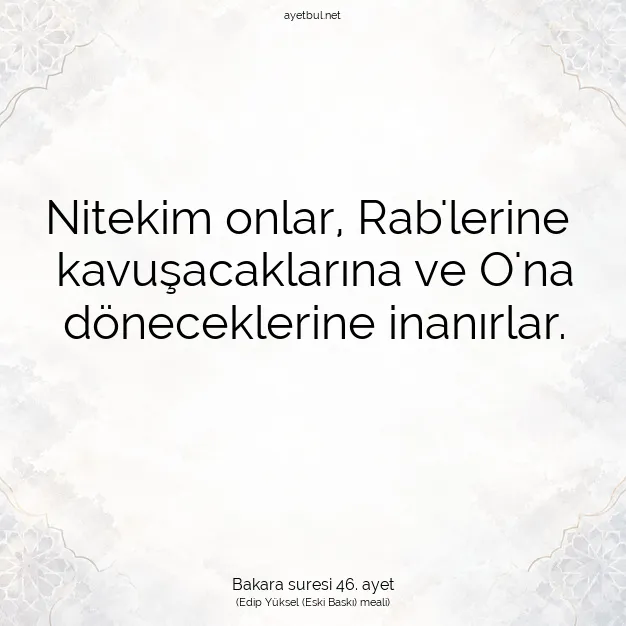 Ayetbul | Kuran Mealleri | Quran | Bakara suresi 46. ayet