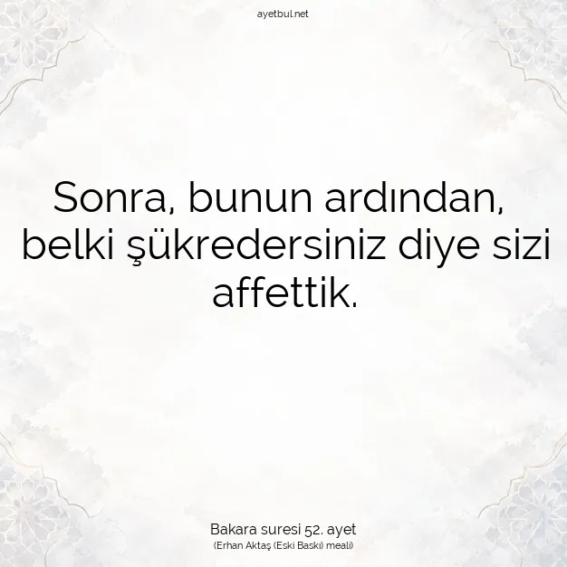 Ayetbul | Kuran Mealleri | Quran | Bakara suresi 52. ayet