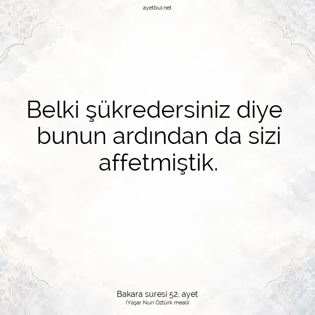 Ayetbul | Kuran Mealleri | Quran | Bakara suresi 52. ayet