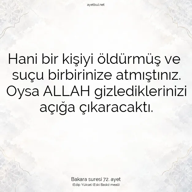 Ayetbul | Kuran Mealleri | Quran | Bakara suresi 72. ayet