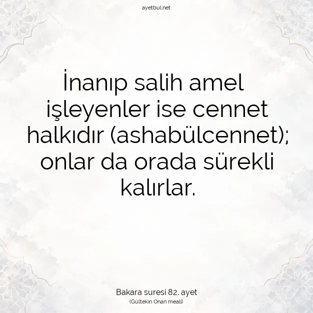 Ayetbul | Kuran Mealleri | Quran | Bakara suresi 82. ayet
