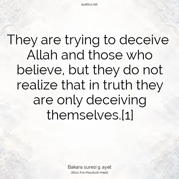 Ayetbul | Kuran Mealleri | Quran | Bakara suresi 9. ayet