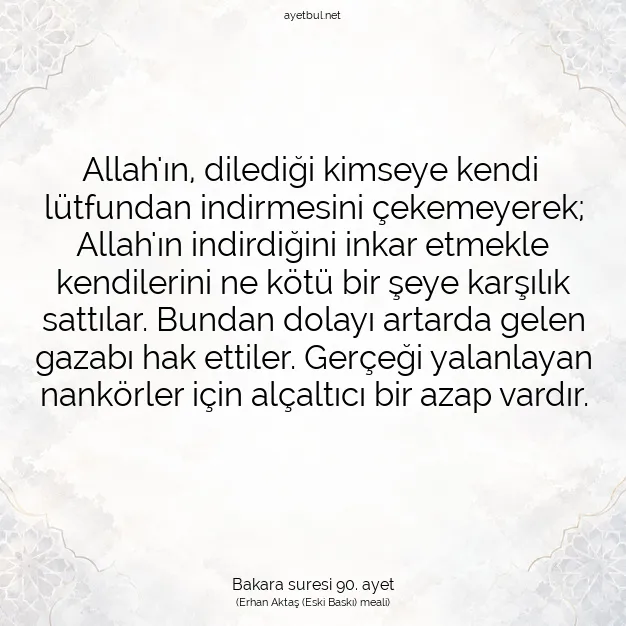 Ayetbul | Kuran Mealleri | Quran | Bakara suresi 90. ayet