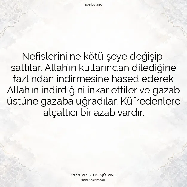 Ayetbul | Kuran Mealleri | Quran | Bakara suresi 90. ayet