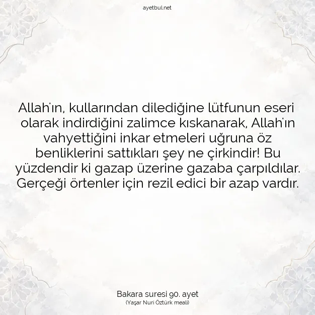 Ayetbul | Kuran Mealleri | Quran | Bakara suresi 90. ayet