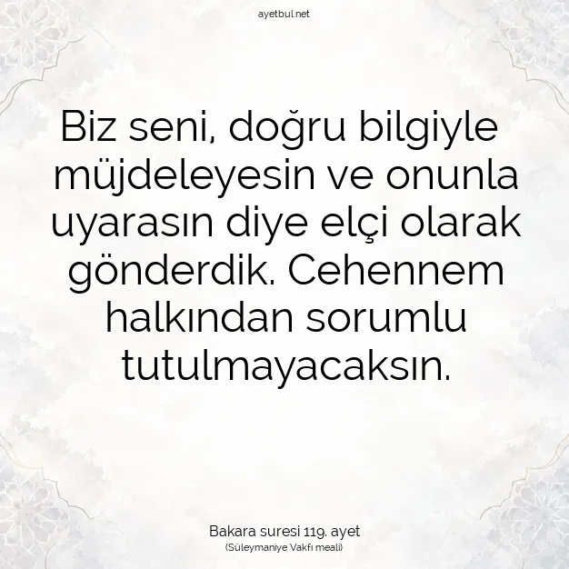 Ayetbul | Kuran Mealleri | Quran | Bakara suresi 119. ayet