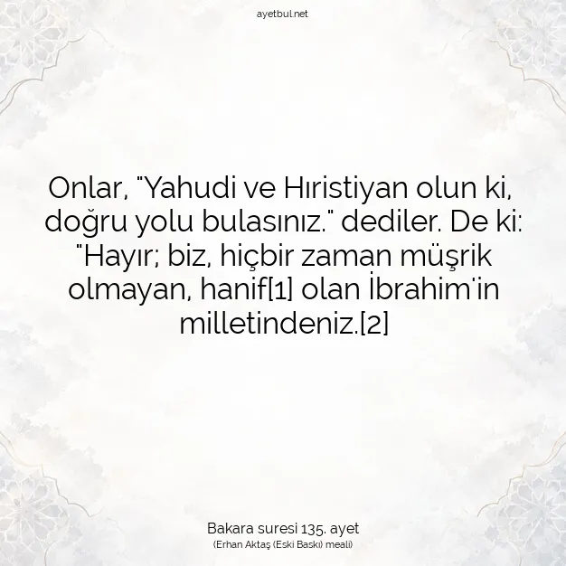 Ayetbul | Kuran Mealleri | Quran | Bakara suresi 135. ayet