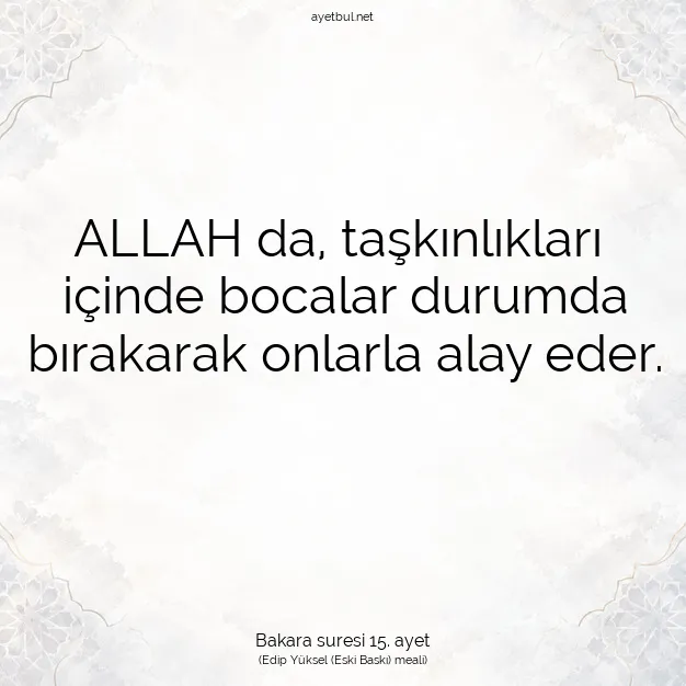 Ayetbul | Kuran Mealleri | Quran | Bakara suresi 15. ayet