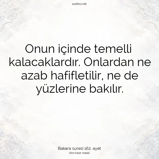 Ayetbul | Kuran Mealleri | Quran | Bakara suresi 162. ayet
