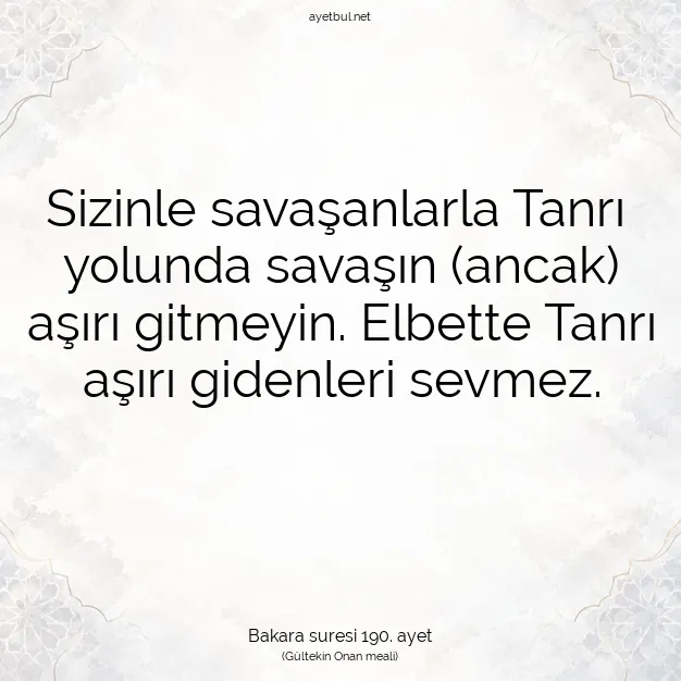 Ayetbul | Kuran Mealleri | Quran | Bakara suresi 190. ayet