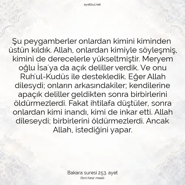 Ayetbul | Kuran Mealleri | Quran | Bakara suresi 253. ayet