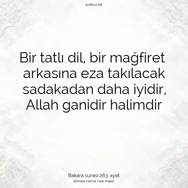 Ayetbul | Kuran Mealleri | Quran | Bakara suresi 263. ayet