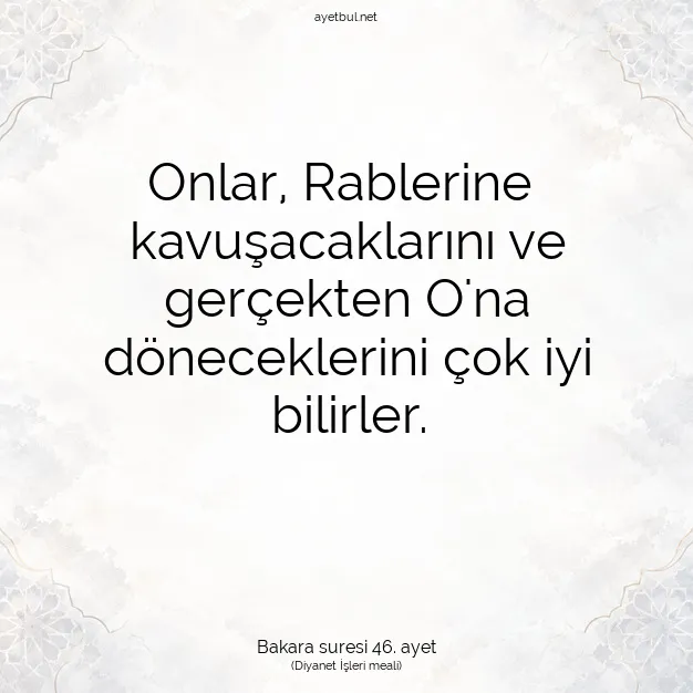 Ayetbul | Kuran Mealleri | Quran | Bakara suresi 46. ayet