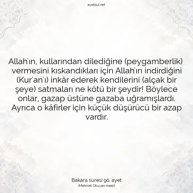 Ayetbul | Kuran Mealleri | Quran | Bakara suresi 90. ayet