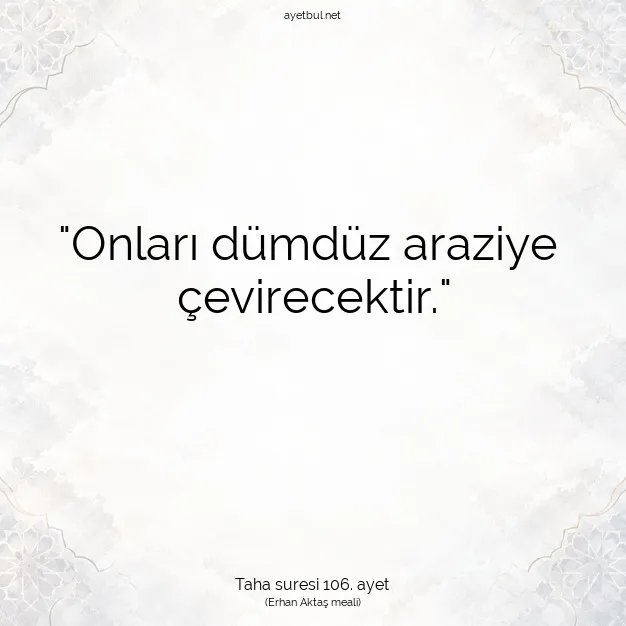 Ayetbul | Kuran Mealleri | Quran | Taha suresi 106. ayet