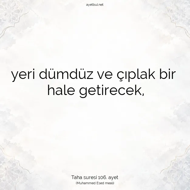 Ayetbul | Kuran Mealleri | Quran | Taha suresi 106. ayet