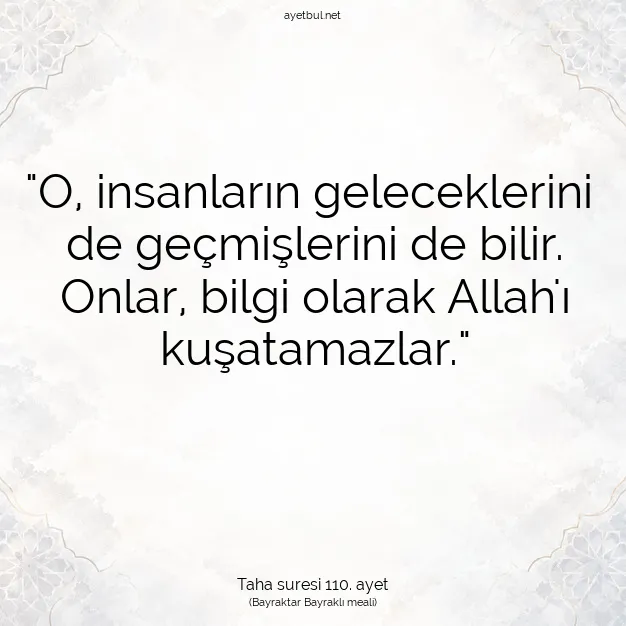 Ayetbul | Kuran Mealleri | Quran | Taha suresi 110. ayet