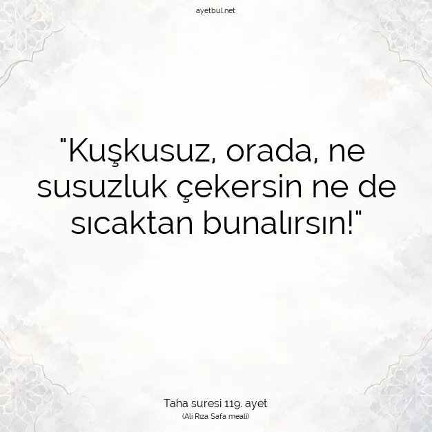Ayetbul | Kuran Mealleri | Quran | Taha suresi 119. ayet