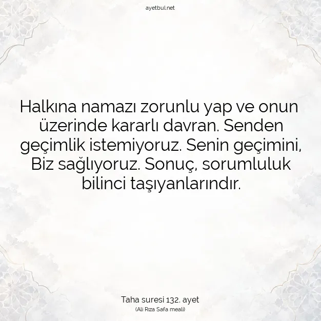 Ayetbul | Kuran Mealleri | Quran | Taha suresi 132. ayet