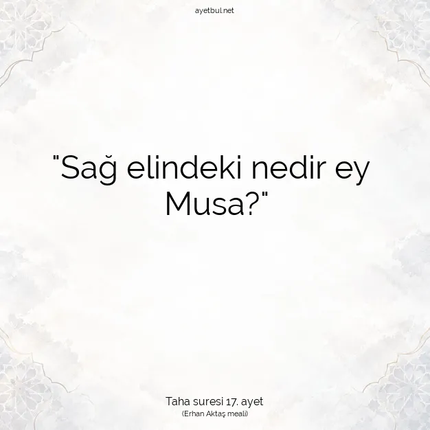 Ayetbul | Kuran Mealleri | Quran | Taha suresi 17. ayet