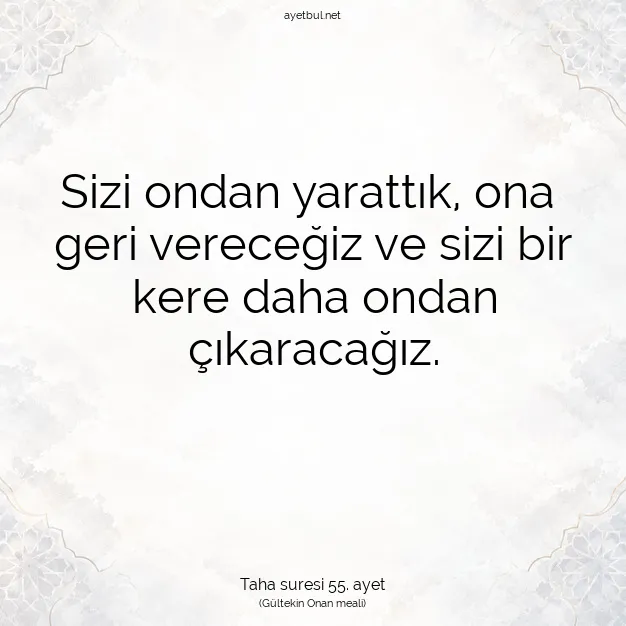 Ayetbul | Kuran Mealleri | Quran | Taha suresi 55. ayet