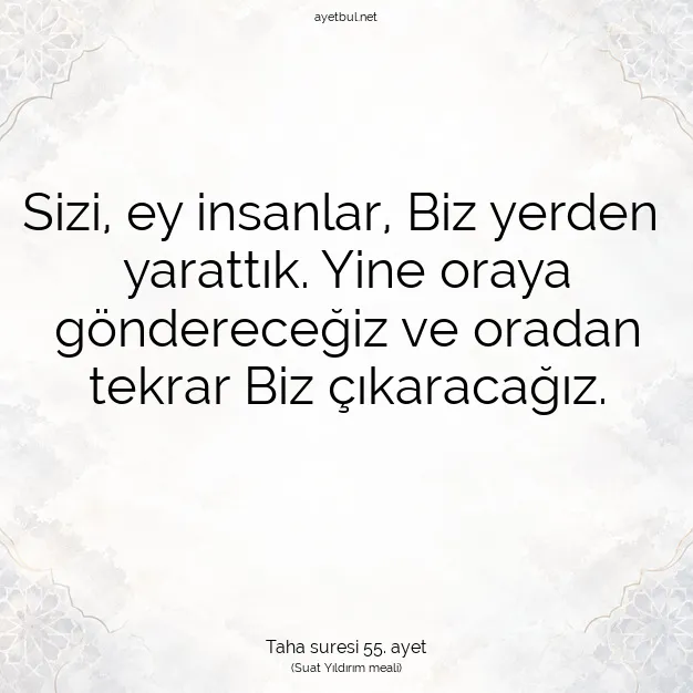 Ayetbul | Kuran Mealleri | Quran | Taha suresi 55. ayet
