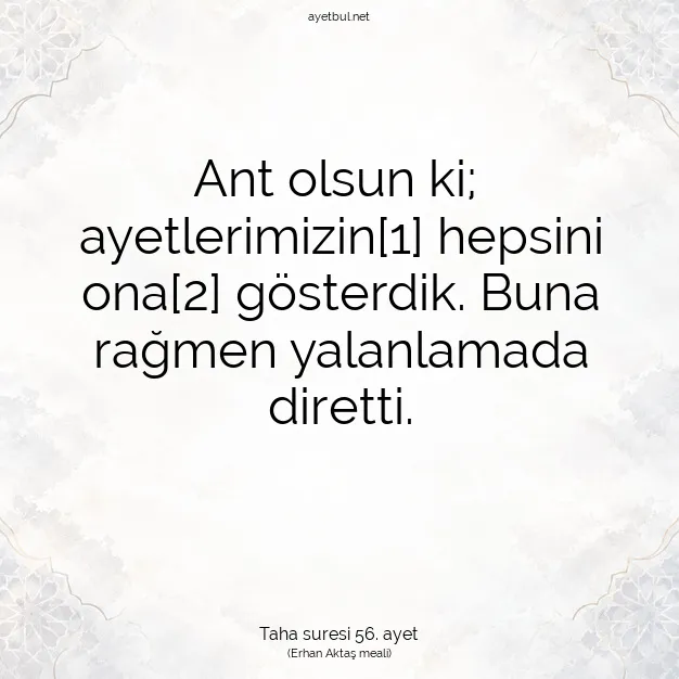 Ayetbul | Kuran Mealleri | Quran | Taha suresi 56. ayet