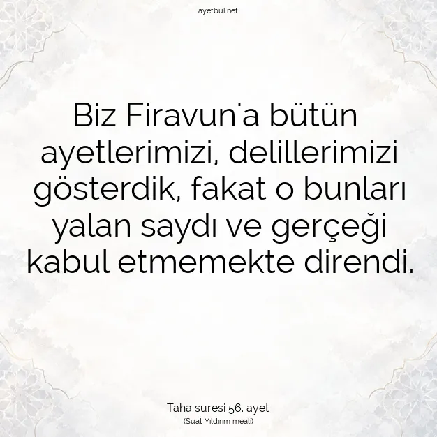 Ayetbul | Kuran Mealleri | Quran | Taha suresi 56. ayet
