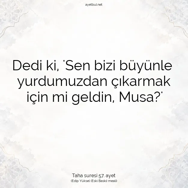 Ayetbul | Kuran Mealleri | Quran | Taha suresi 57. ayet