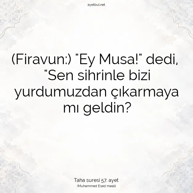 Ayetbul | Kuran Mealleri | Quran | Taha suresi 57. ayet