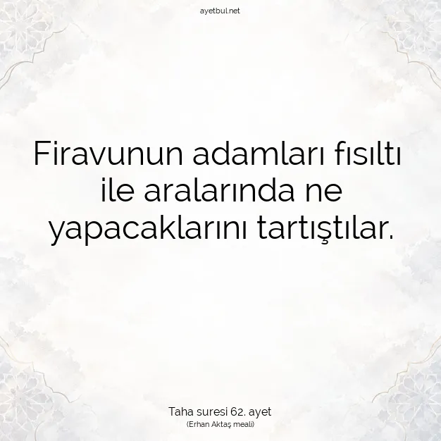 Ayetbul | Kuran Mealleri | Quran | Taha suresi 62. ayet