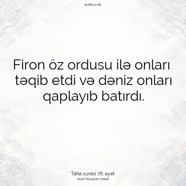 Ayetbul | Kuran Mealleri | Quran | Taha suresi 78. ayet