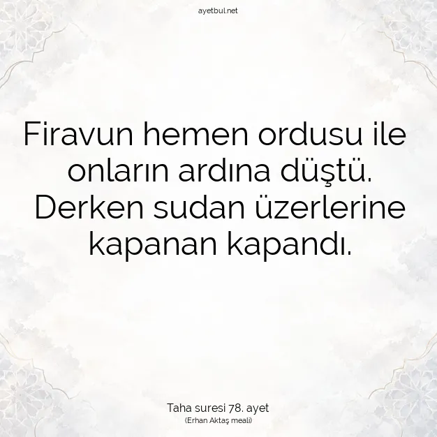 Ayetbul | Kuran Mealleri | Quran | Taha suresi 78. ayet