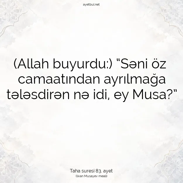 Ayetbul | Kuran Mealleri | Quran | Taha suresi 83. ayet