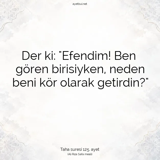 Ayetbul | Kuran Mealleri | Quran | Taha suresi 125. ayet