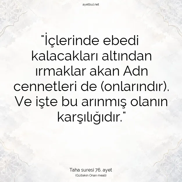 Ayetbul | Kuran Mealleri | Quran | Taha suresi 76. ayet