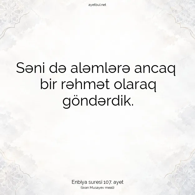 Ayetbul | Kuran Mealleri | Quran | Enbiya suresi 107. ayet
